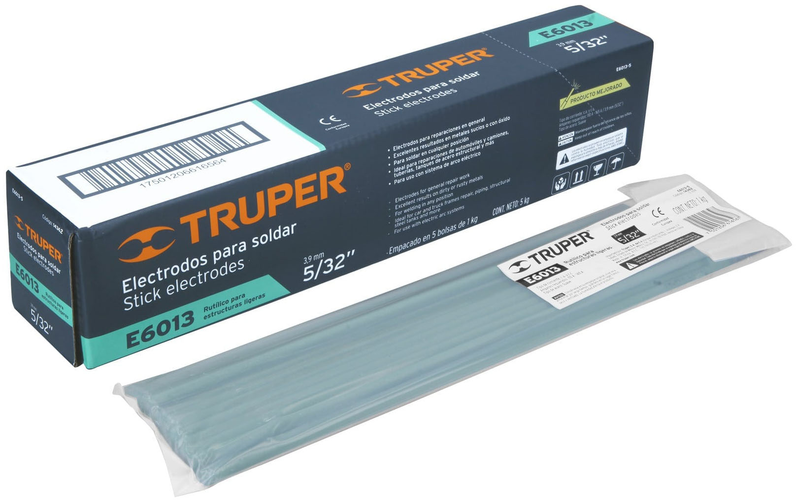 Imagen de BOLSA CON 1 KG DE ELECTRODOS 6013 DE 5/32' TRUPER