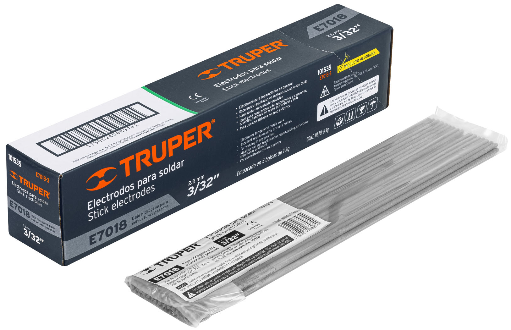 Imagen de BOLSA CON 1 KG DE ELECTRODOS 7018 DE 3/32' TRUPER