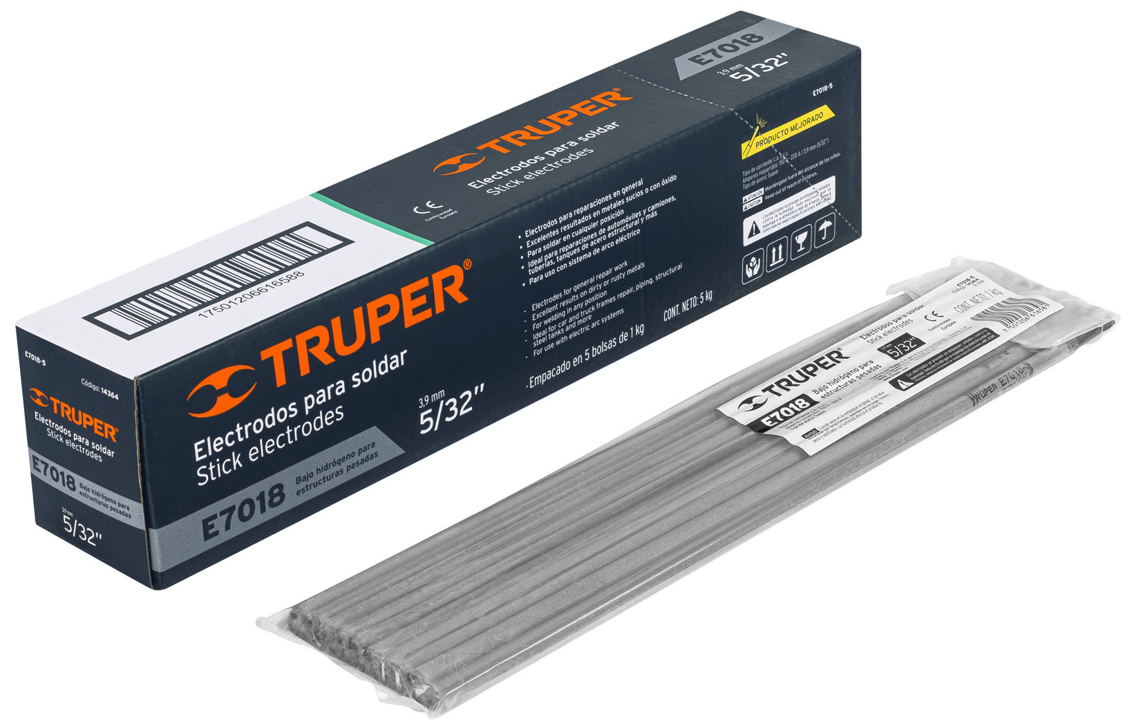 Imagen de BOLSA CON 1 KG DE ELECTRODOS 7018 DE 5/32' TRUPER