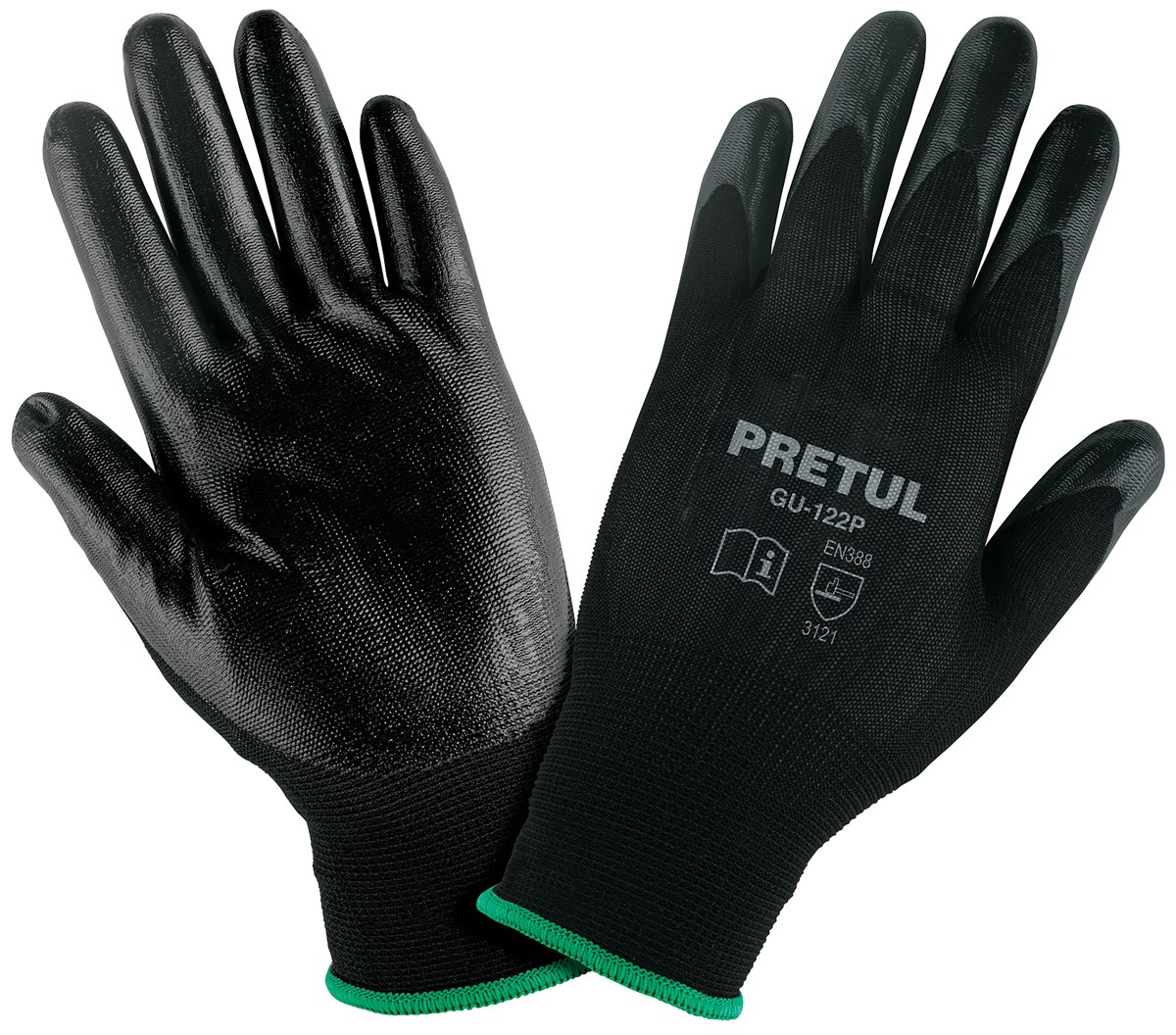 Imagen de GUANTES DE NYLON RECUBIERTOS DE NITRILO MEDIANA PRETUL