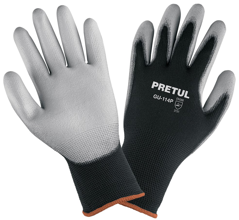 Imagen de GUANTES DE NYLON RECUBIERTOS DE POLIURETANO TALLA EXTRA GRANDE PRETUL