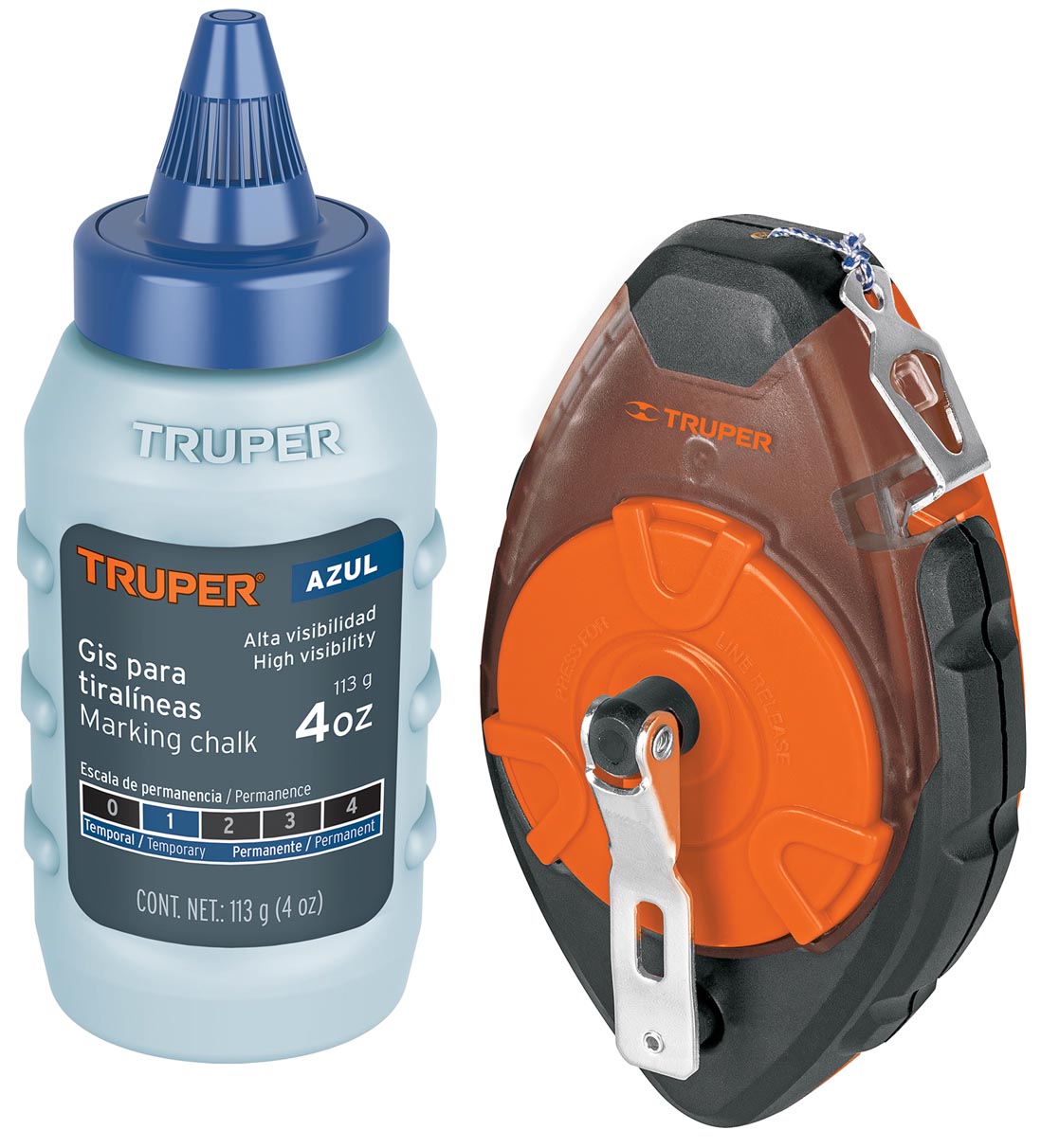 Imagen de TIRALINEAS PROFESIONAL DE PLASTICO CON GIS Y 30 MTS(100 FT)  TRUPER