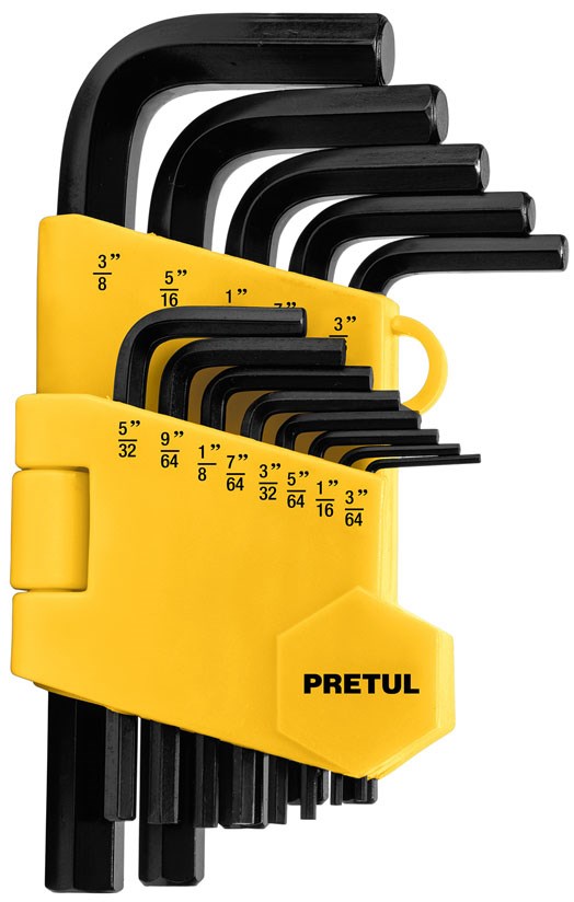 Imagen de JUEGO 13 LLAVES ALLEN STD PUNTA HEX CON ORGANIZADOR  PRETUL