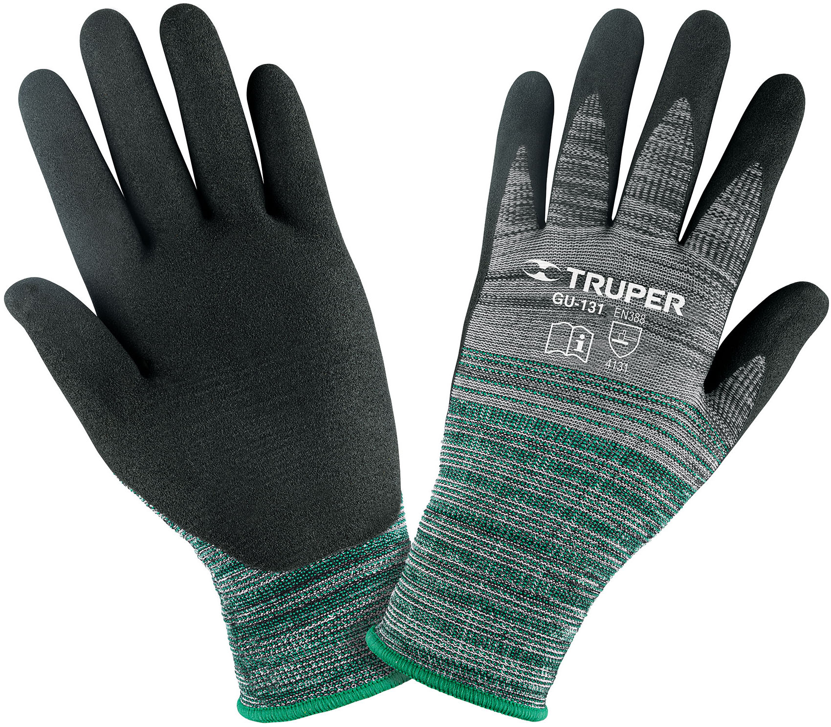 Imagen de GUANTES DE NYLON RECUBIERTOS DE NITRILO ARENOSO TALLA CHICA TRUPER