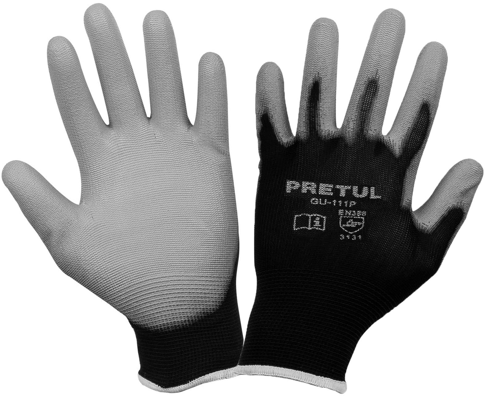 Imagen de GUANTES DE NYLON RECUBIERTOS DE POLIURETANO TALLA CHICO PRETUL