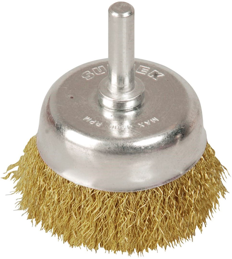 Imagen de CARDA DE COPA ONDULADA ALAMBRE DELGADO 1 3/4" X 0.30 MM CON ZANCO 1/4"