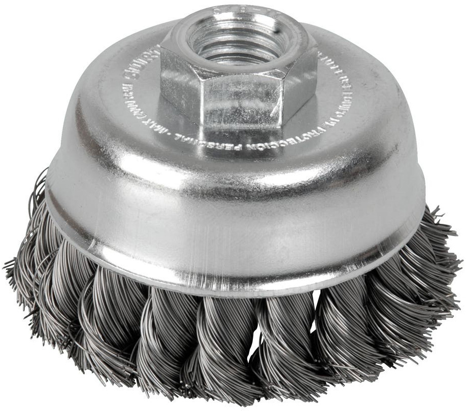 Imagen de CARDA DE COPA TRENZADA ALAMBRE DELGADO 5" X .035 MM CON ROSCA 5/8 SURTEK