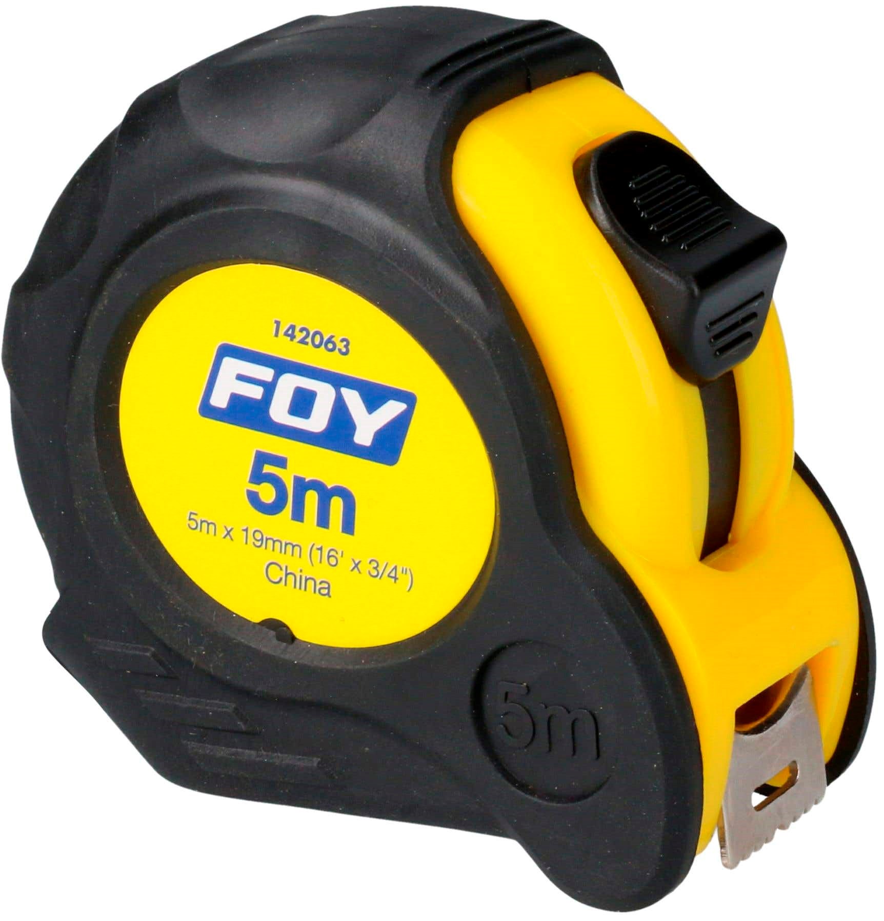 Imagen de CINTA DE MEDIR CON CARCASA ANTI-IMPACTO 5 MTS X 3/4" FOY