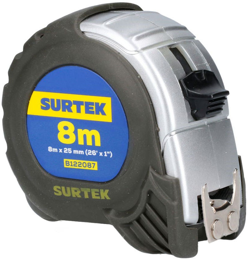 Imagen de CINTA DE MEDIR CON CASCASA ANTI-IMPACTO SILVER 8 MTS X 1" SURTEK