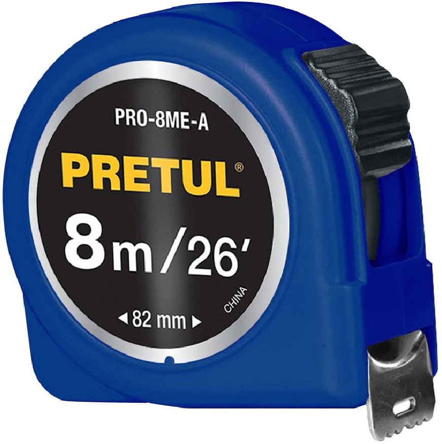 Imagen de FLEXOMETRO AZUL DE 8 MTS CON CINTA DE 25 MILIMETRO PRETUL