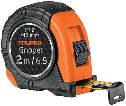 Imagen de FLEXOMETRO GRIPPER DE 2 MTS TIPO LLAVERO CINTA DE 13 MM TRUPER