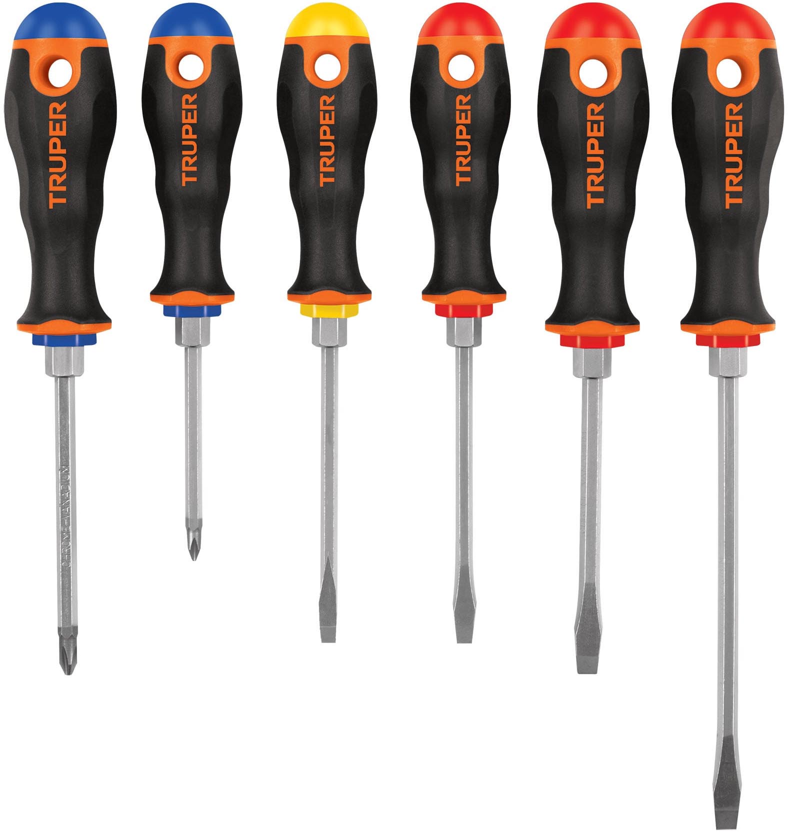 Imagen de JUEGO DE 6 DESARMADORES CON MANGO DE AGARRE CONFORTABLE TRUPER