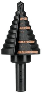 Imagen de BROCA ESCALONADA OXIDO NEGRO DE 10 ESCALONES DE 1/4 A 1-3/8" TRUPER