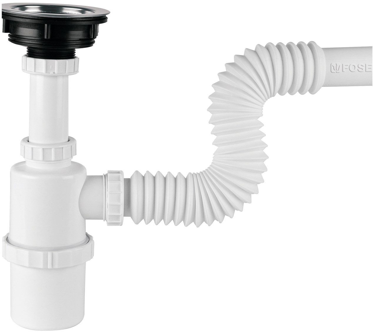 Imagen de CESPOL DE BOTE CON CONTRACANASTA DE ACERO INOXIDABLE PARA FREGADERO FOSET