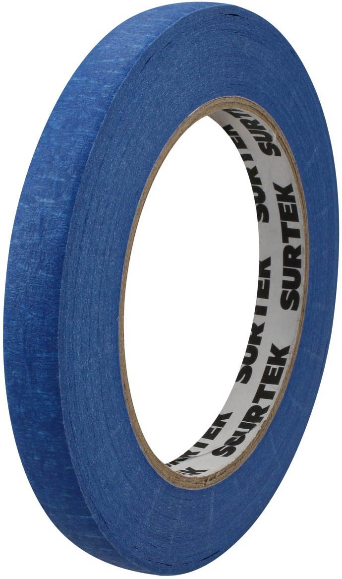 Imagen de CINTA MASKING TAPE PARA ENMASCARAR 13 MM X 50 MTS COLOR AZUL SURTEK
