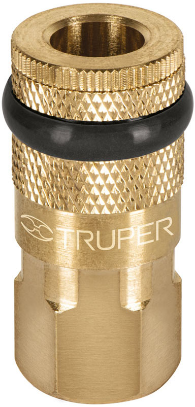 Imagen de COPLE RAPIDO DE LATON HEMBRA CUERDA DE 1/4" NPT TRUPER