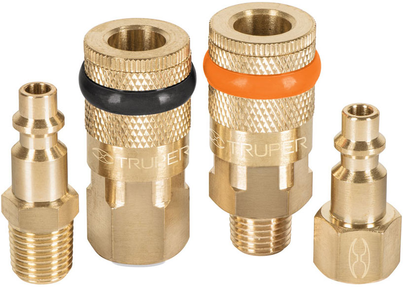 Imagen de JUEGO DE 2 CONECTORES RAPIDOS Y 2 COPLES DE LATON TRUPER