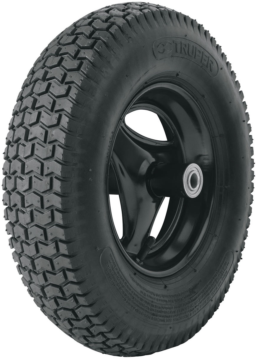 Imagen de LLANTA COMPLETA NEUMATICA DE 16" INCLUYE EJE Y BALEROS TRUPER