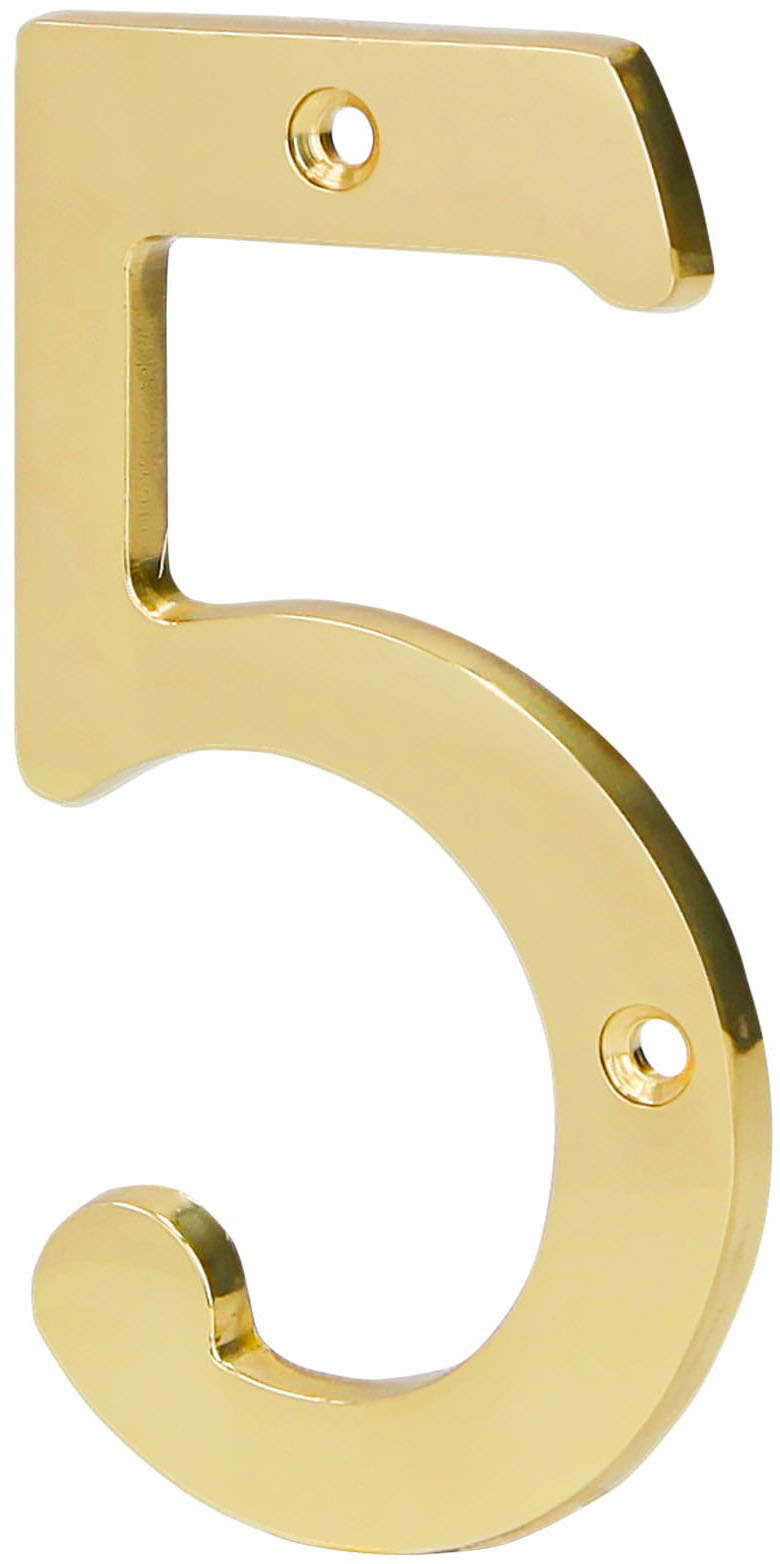 Imagen de NUMERO 5 DE LATON SOLIDO DE 4" HERMEX