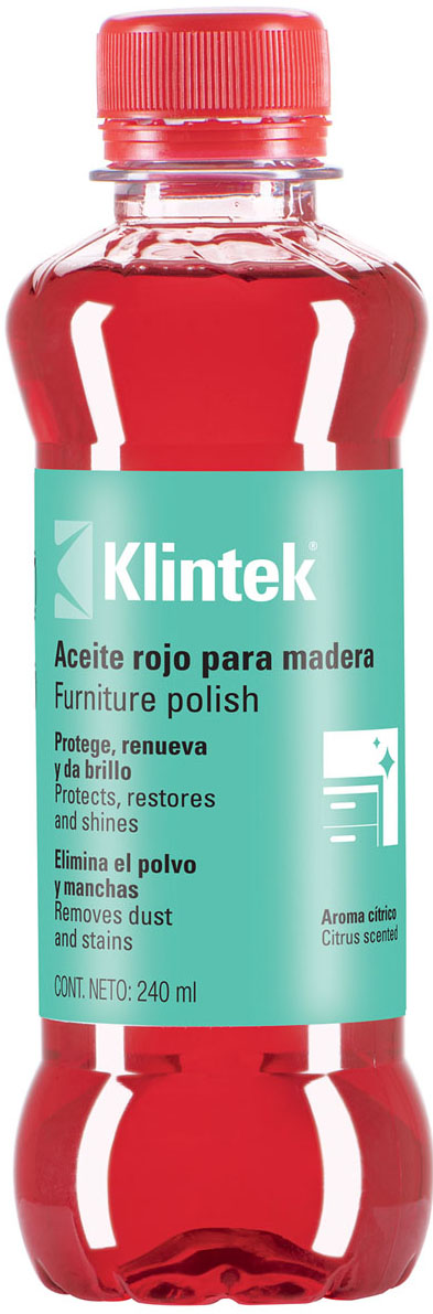 Imagen de ACEITE ROJO PARA MUEBLES DE 240 MILILITROS KLINTEK
