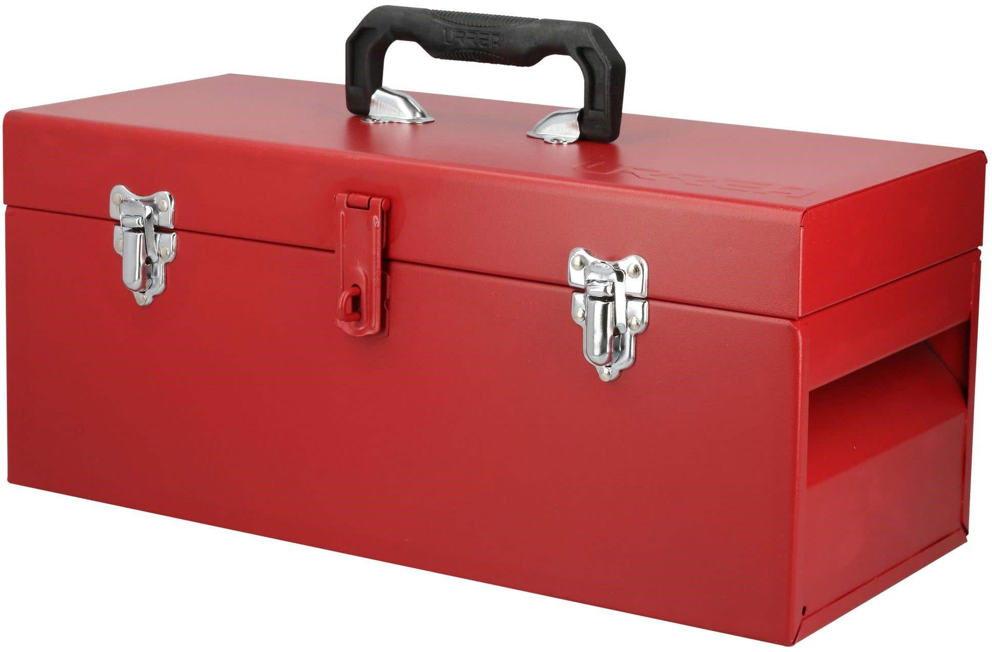 Imagen de CAJA PORTA HERRAMIENTAS METALICA CON ASA PLASTICA COLOR ROJO 17" X 7" X 7" URREA