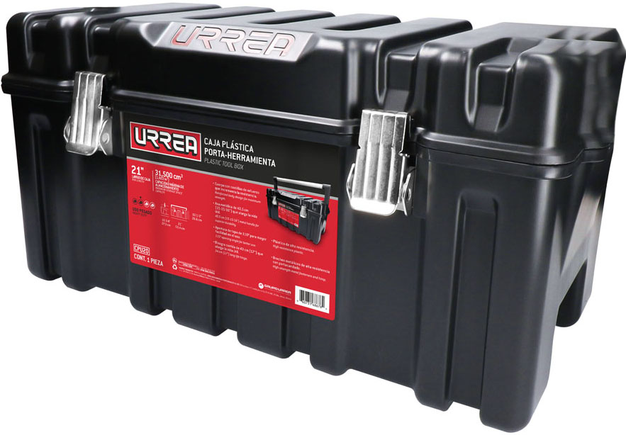 Imagen de CAJA PORTA HERRAMIENTAS PLASTICA 21" X 11" X 10" CON BROCHES METALICOS URREA