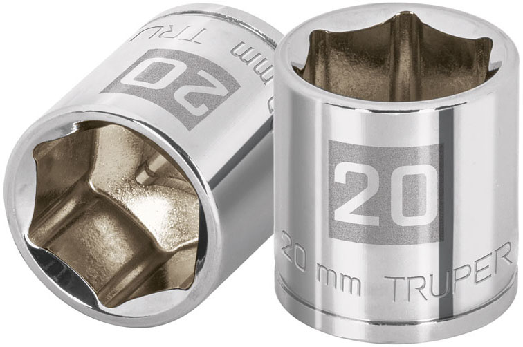 Imagen de DADO DE 20 MM DE 6 PUNTAS CON CUADRO DE 3/8" TRUPER