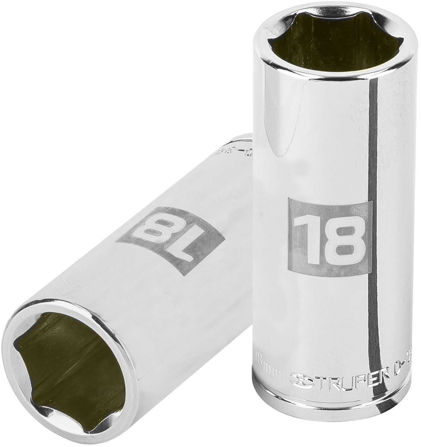 Imagen de DADO LARGO DE 18 MILIMETROS CON 6 PUNTAS Y CUADRO DE 3/8" TRUPER