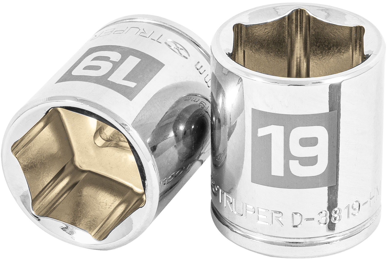 Imagen de DADO DE 19 MILIMETROS CON 6 PUNTAS Y CUADRO DE 3/8" TRUPER