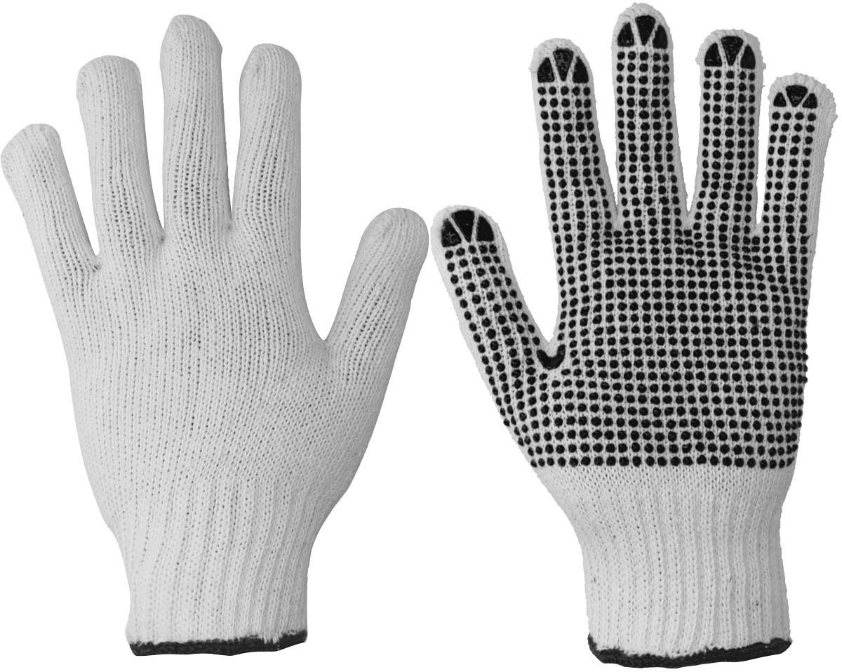 Imagen de GUANTES DE ALGODON CON PVC BLANCOS MEDIANOS FOY