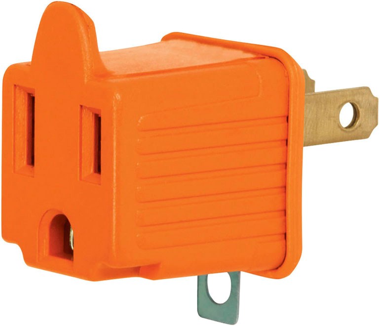 Imagen de ADAPTADOR 3 A 2 NARANJA A GRANEL VOLTECK (BOLSA CON 10 PIEZAS)