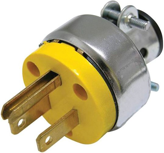 Imagen de CLAVIJA BLINDADA CON ABRAZADERA ATERRIZADA COLOR AMARILLO SURTEK