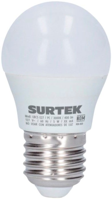 Imagen de FOCO LED TIPO BULBO A19 LUZ CALIDA 5 W SURTEK