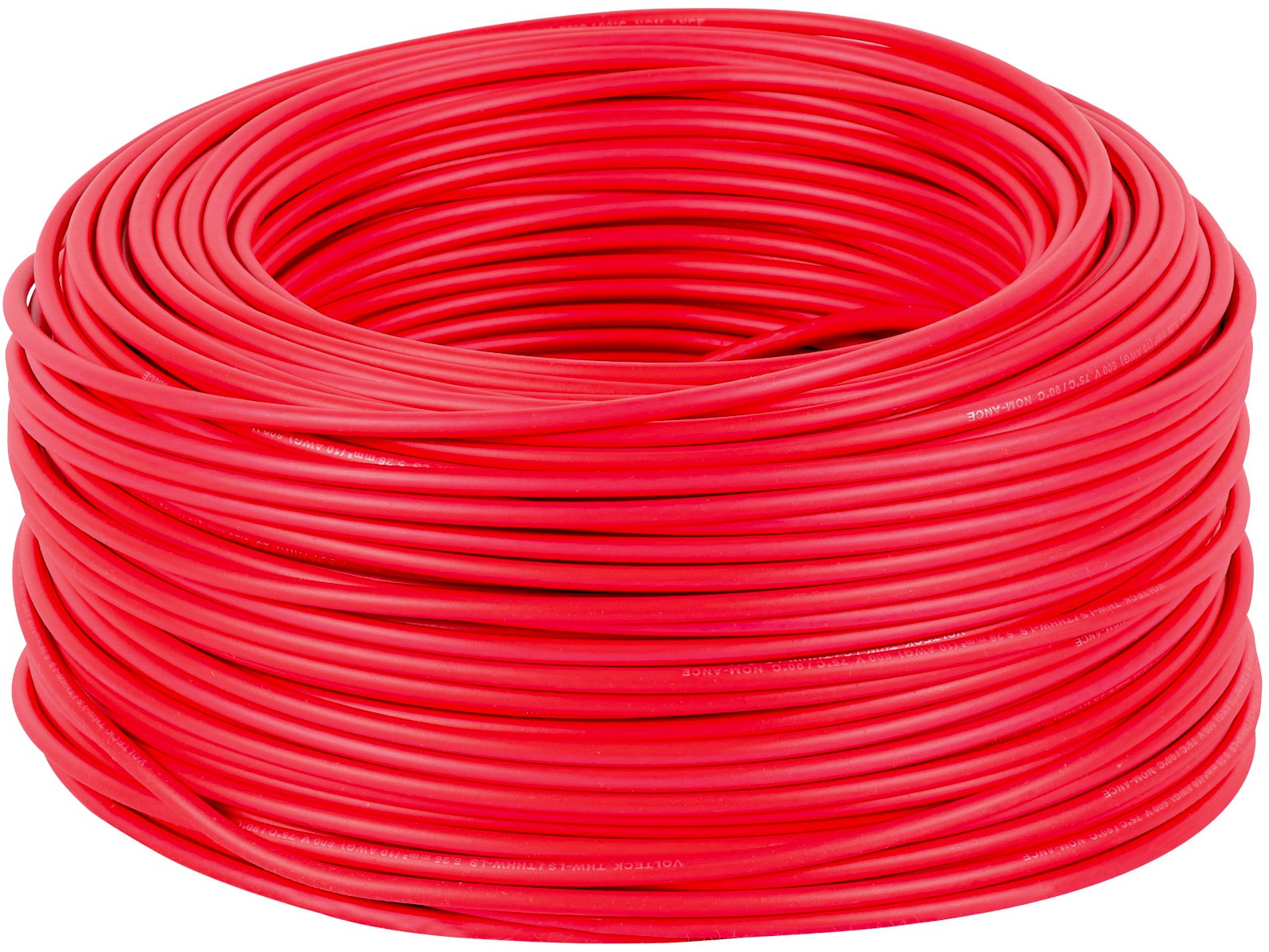 Imagen de ROLLO DE 100 MTS DE CABLE THHW-LS CALIBRE 10 AWG EN ROJO VOLTECK