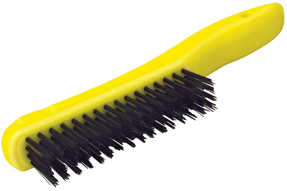 Imagen de CEPILLO DE ALAMBRE DE ACERO AL ALTO CARBON 4 X 16 FILAS DE PINCELES CON MANGO SURTEK