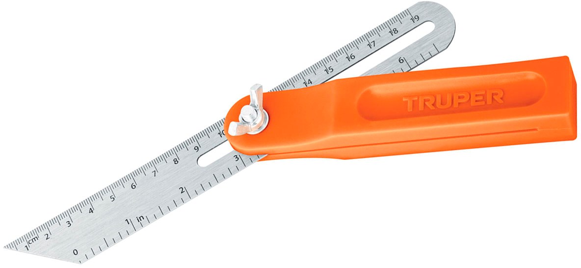 Imagen de ESCUADRA FALSA DE ACERO INOXIDABLE DE 19 CMS CON MANGO ABS DE 6" TRUPER