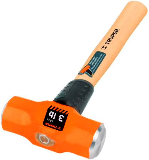 Imagen de MARRO OCTAGONAL DE 3 LBS CON MANGO DE MADERA DE 12" TRUPER