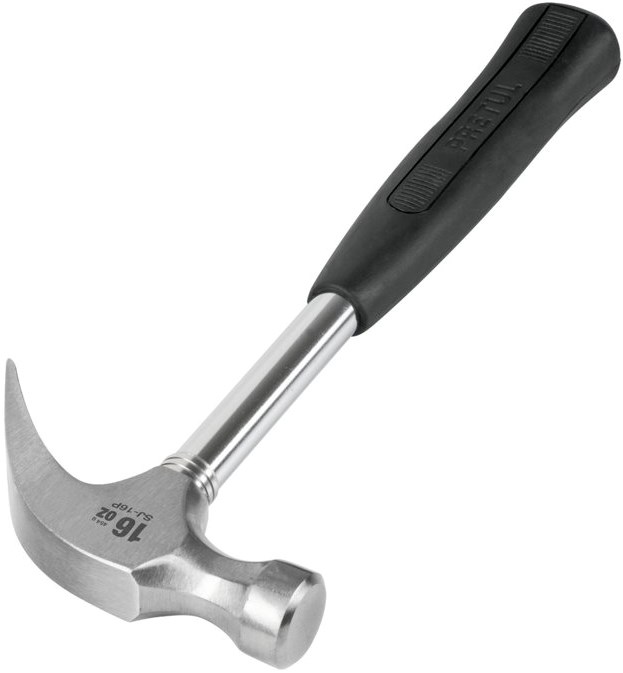 Imagen de MARTILLO PULIDO DE 16 ONZAS CON UÑA CURVA Y MANGO TUBULAR PRETUL