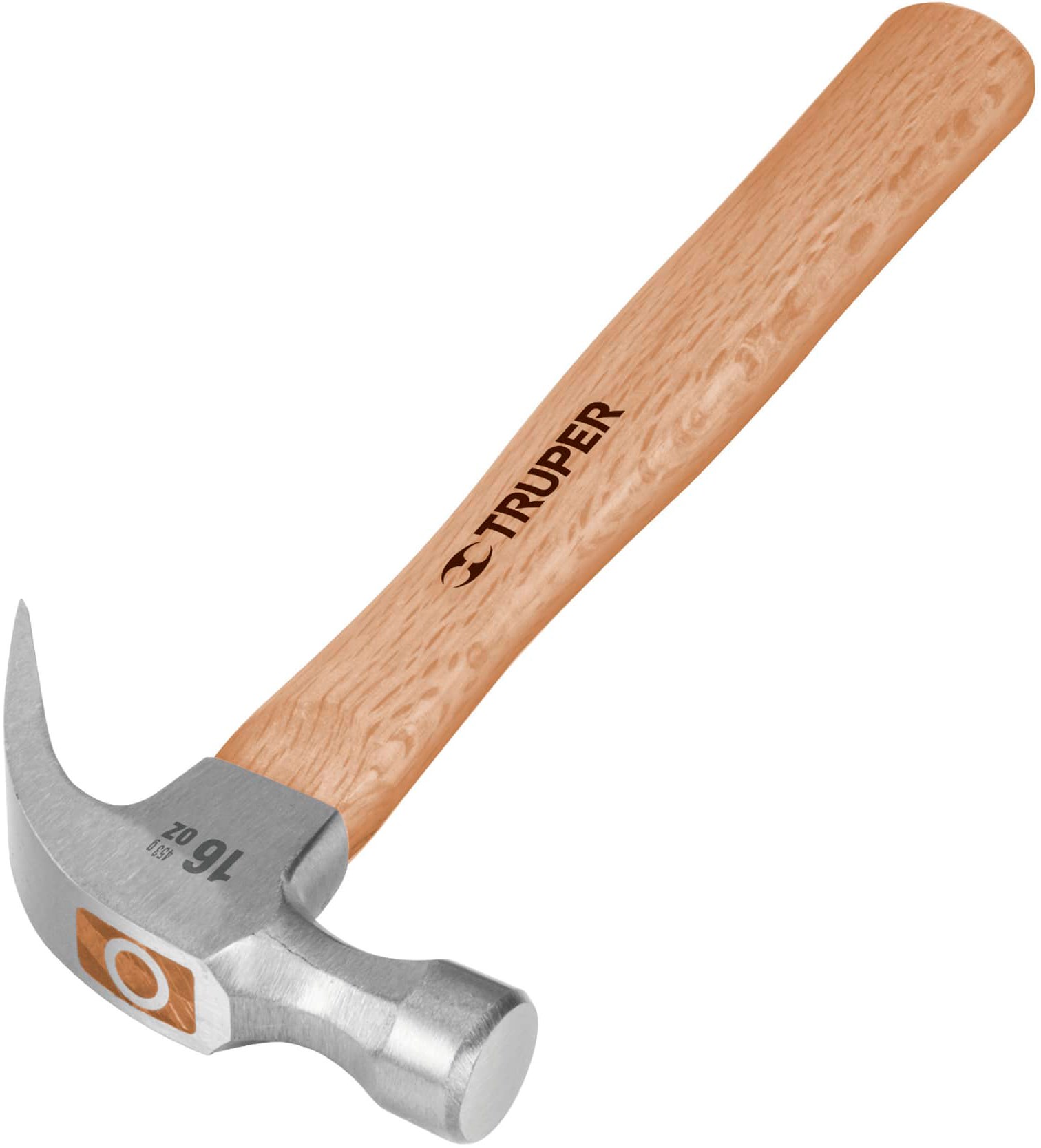 Imagen de MARTILLO PULIDO DE 16 ONZAS DE UÑA CURVA CON MANGO DE MADERA TRUPER