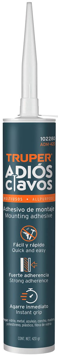 Imagen de ADHESIVO DE MONTAJE "ADIOS CLAVOS" 420 GRAMOS TRUPER