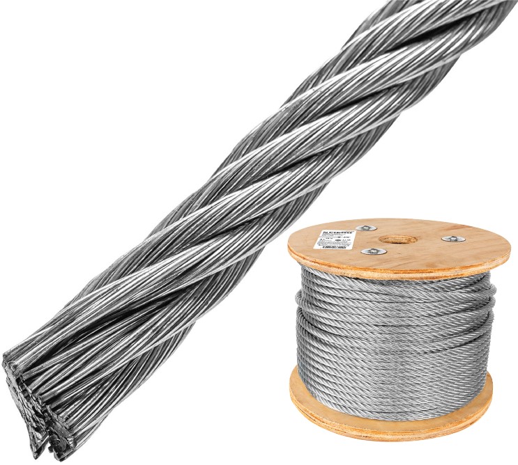 Imagen de METRO DE CABLE FLEXIBLE DE 3/8" DE ACERO DE 7X19 HILOS DE 75 MTS FIERO