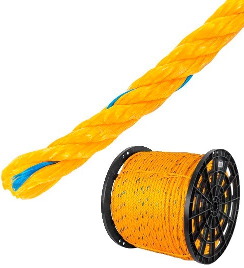 Imagen de METRO DE CUERDA AMARILLA DE POLIPROPILENO DE 13 MM CARRETE CON 390 MTS FIERO