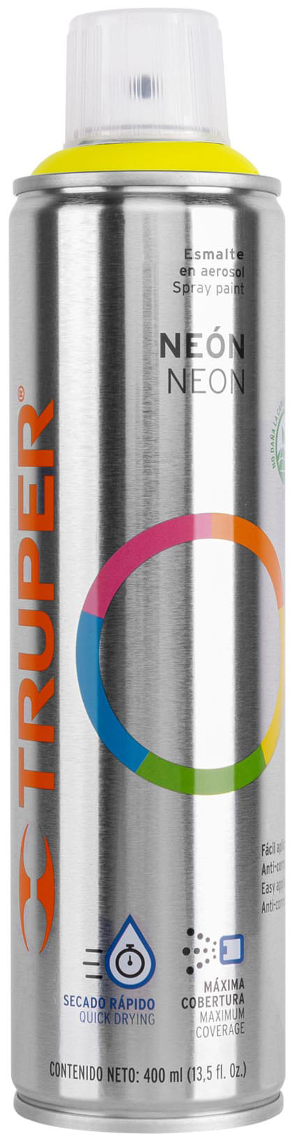 Imagen de PINTURA EN AEROSOL AMARILLO NEON CON BOTE ESBELTO DE 400 MILILITROS TRUPER
