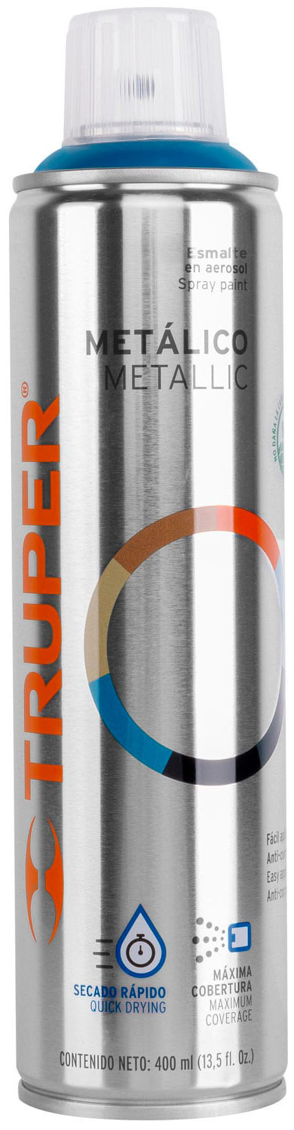 Imagen de PINTURA EN AEROSOL AZUL METALICO CON BOTE ESBELTO DE 400 MILILITROS TRUPER