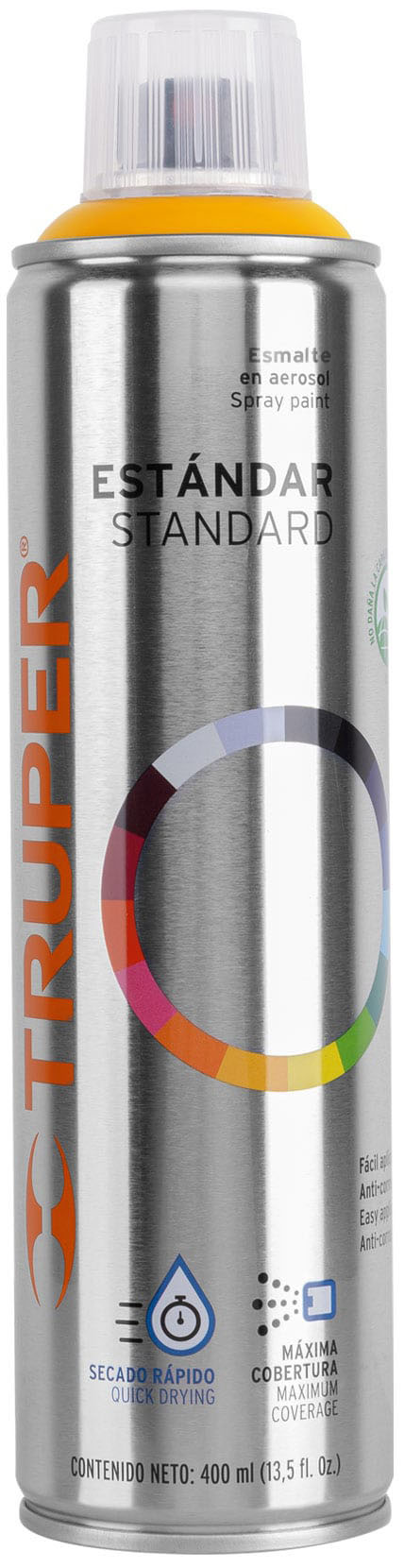 Imagen de PINTURA EN AEROSOL COLOR AMARILLO EN BOTE ESBELTO DE 400 ML TRUPER