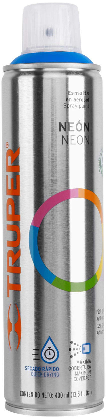 Imagen de PINTURA EN AEROSOL COLOR AZUL NEON BOTE ESBELTO DE 400 ML TRUPER