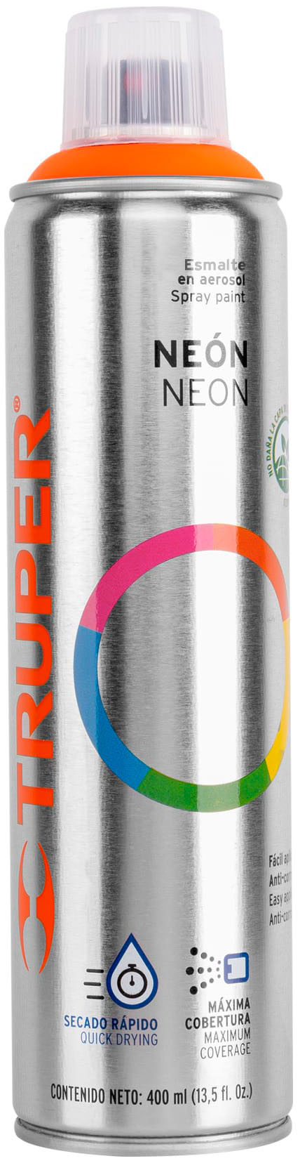 Imagen de PINTURA EN AEROSOL COLOR NARANJA NEON BOTE ESBELTO DE 400 ML TRUPER