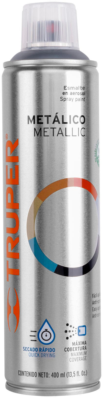 Imagen de PINTURA EN AEROSOL CROMO METALICO CON BOTE ESBELTO DE 400 MILILITROS TRUPER