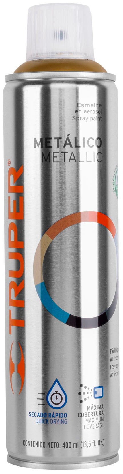 Imagen de PINTURA EN AEROSOL ORO METALICO CON BOTE ESBELTO DE 400 MILILITROS TRUPER