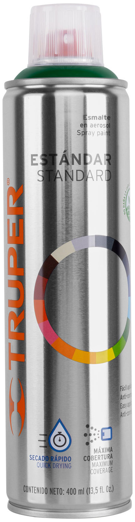 Imagen de PINTURA EN AEROSOL VERDE HOJA CON BOTE ESBELTO DE 400 MILILITROS TRUPER